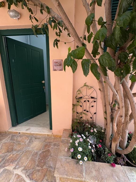 Lobby entrance and garden area